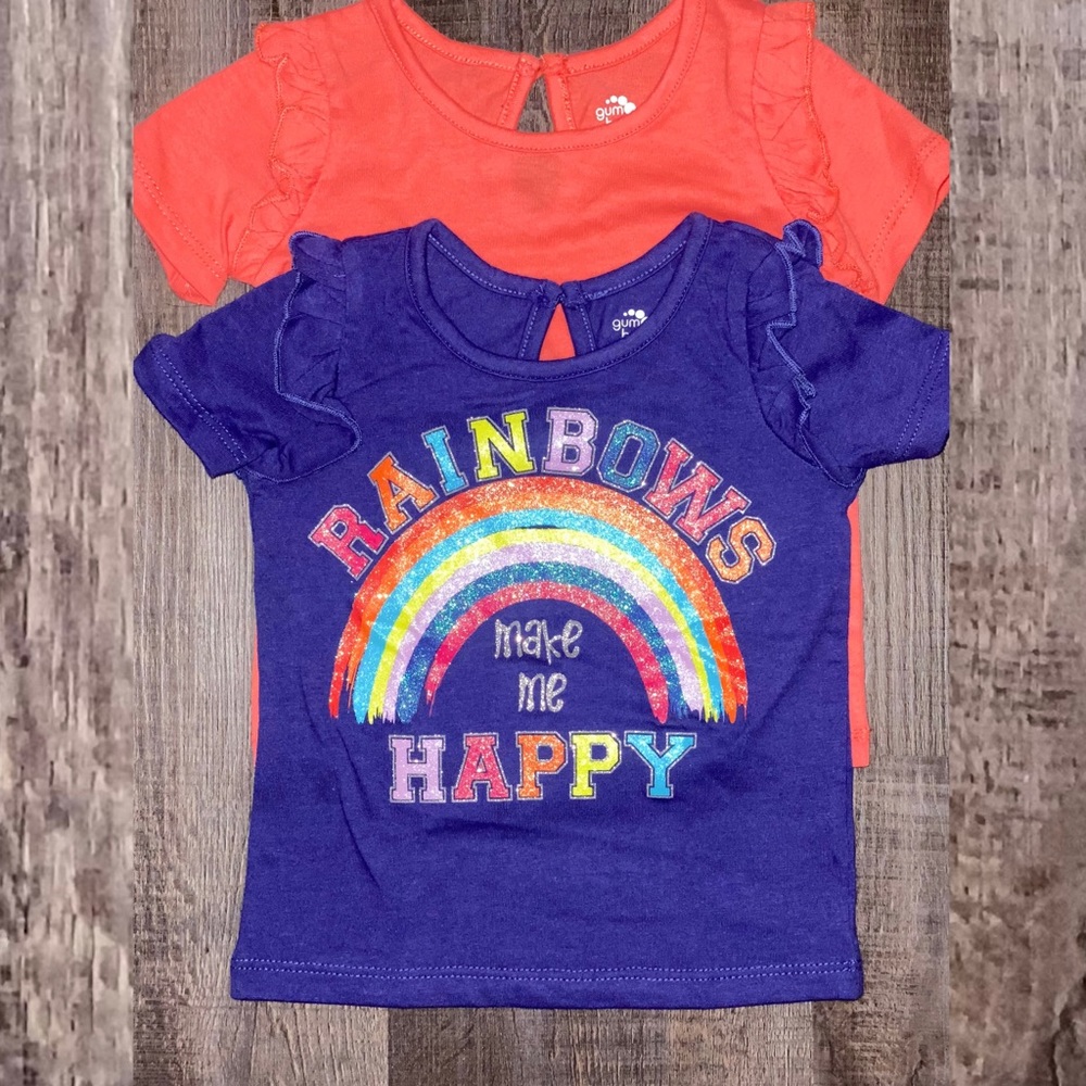 New Baby & Toddler Girls 12 Month 2-pc “Rainbows Make Me Happy” Tee Shirt Set